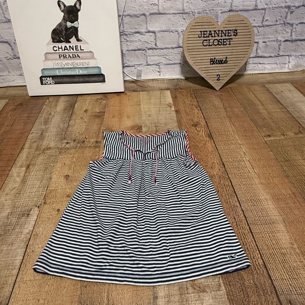 vineyard vines girls Striped tank top size M 10 - 12 Red White Blue